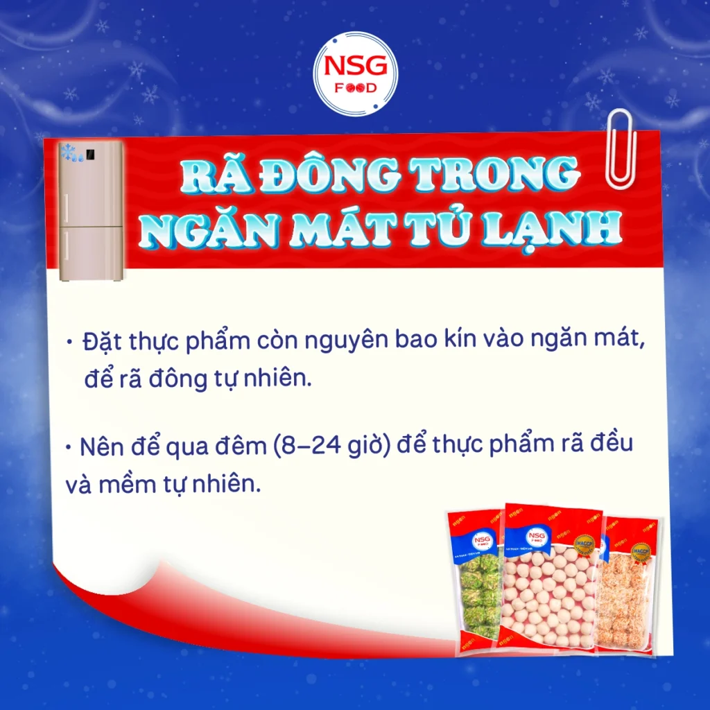 Rã đông trong ngăn mát tủ lạnh